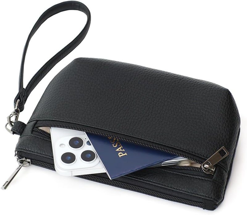 BBORGDC Small Wristlet Wallets for Women, Zip Clutch Bag with Wristlet Pouch, 3-Zipper Original Design - Image 5